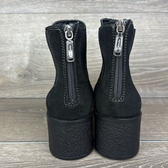 Blondo Lima Waterproof Black Leather Zip Chunky Heel Women’s Sz 10 Chelsea Boots - Picture 4 of 12